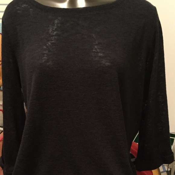 New York and Company Sweater Women’s XL Dark Gray Layered Flannel Fashion‎ - Picture 5 of 6